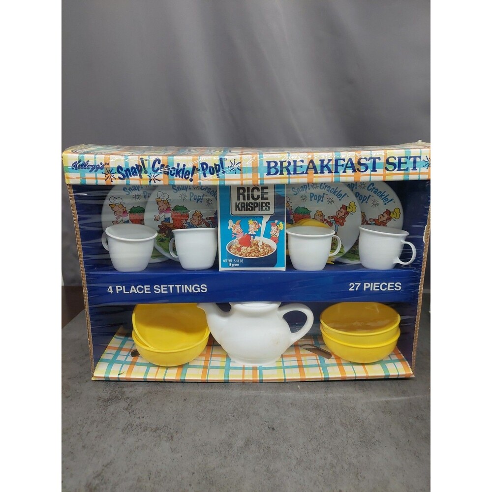 Kelloggs Snap Crackle Pop Breakfast Set Vintage Toy In Original Box Ohio Art